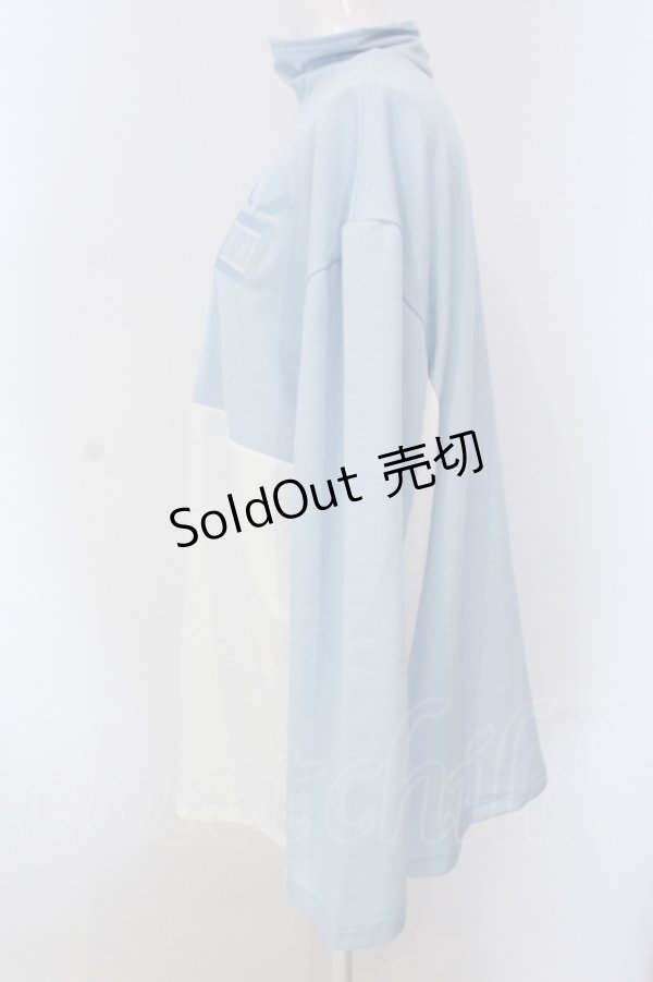 画像3: 【SALE】NieR CLOTHING / BICOLORハイネックジャージ【BLUE】  サックス×ホワイト O-25-05-17-011-PU-TO-IG-ZT211 (3)