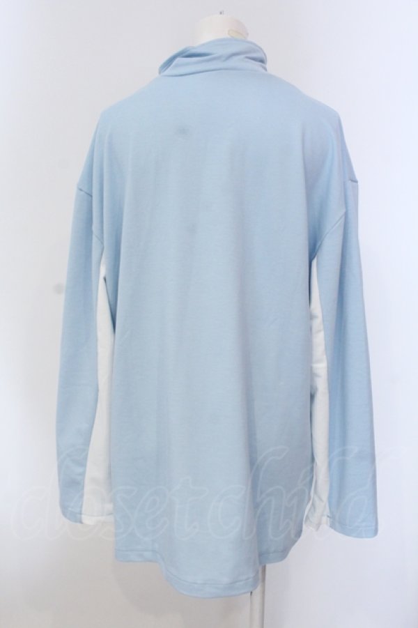 画像4: NieR Clothing / BICOLORハイネックジャージ【BLUE】  サックス×ホワイト O-25-05-17-011-PU-TO-IG-ZT211 (4)