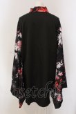 画像3: NieR Clothing / 着物風袖ブロッキングシャツ【和柄九尾(赤)】  ブラック×レッド O-25-05-17-014-PU-BL-IG-OS (3)