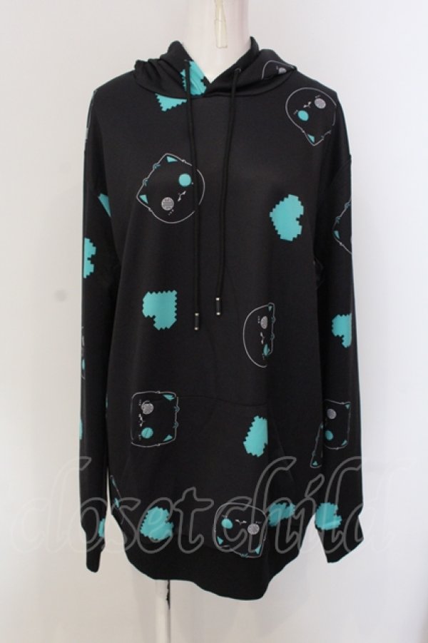 画像1: NieR Clothing / 総柄PULLOVER PARKA【シエル】パーカー  ブラック O-25-05-17-015-PU-TO-IG-OS (1)