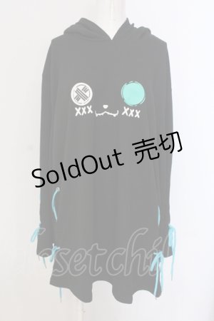 画像: NieR Clothing / シエルなりきりBRAID×WIDE SLEEVE PARKA【猫耳付き】 パーカー  ブラック×グリーン O-25-05-17-016-PU-TO-IG-ZT211