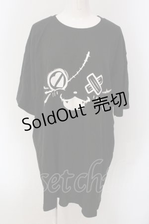 画像: NieR Clothing / ミケFACE BIG CUTSEW  ブラック O-25-05-17-017-PU-TS-IG-OS