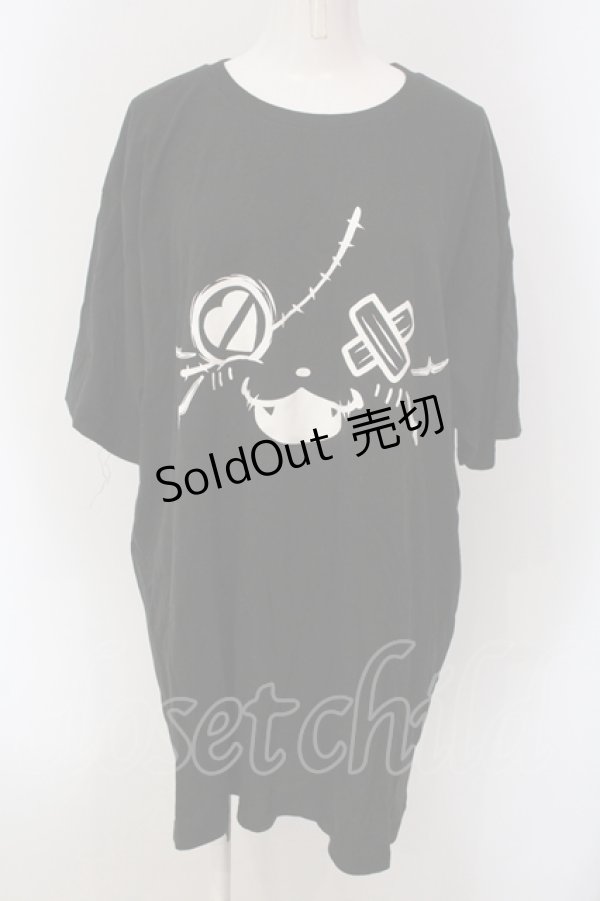 画像1: NieR Clothing / ミケFACE BIG CUTSEW  ブラック O-25-05-17-017-PU-TS-IG-OS (1)