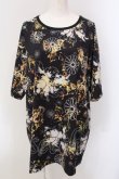 画像1: NieR Clothing / 超BIG SILHOUETTE CUTSEW【和柄九尾】 Tシャツ  イエロー×ブラック O-25-05-17-021-PU-TO-IG-OS (1)