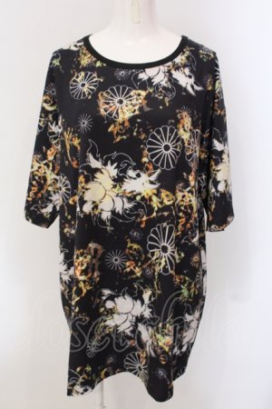 画像: NieR Clothing / 超BIG SILHOUETTE CUTSEW【和柄九尾】 Tシャツ  イエロー×ブラック O-25-05-17-021-PU-TO-IG-OS