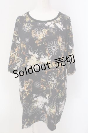 画像: NieR Clothing / 超BIG SILHOUETTE CUTSEW【和柄九尾】 Tシャツ  イエロー×ブラック O-25-05-17-021-PU-TO-IG-OS