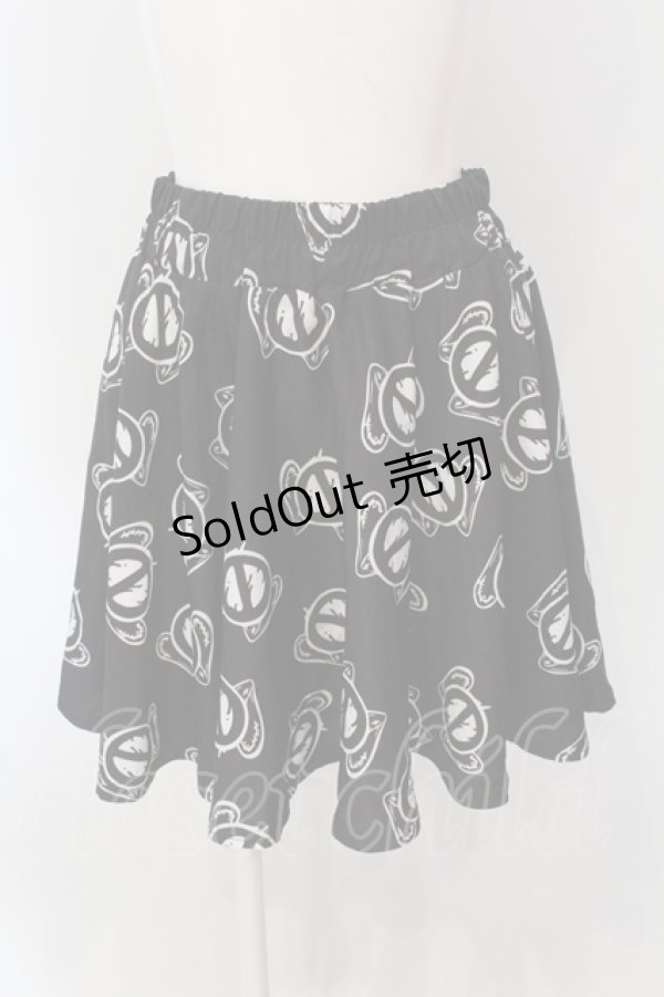 画像1: NieR Clothing / 裏地付き総柄スカート【NieR Symbol】  ブラック×ホワイト O-25-05-17-025-PU-SK-IG-OS (1)