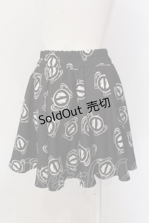 画像2: NieR Clothing / 裏地付き総柄スカート【NieR Symbol】  ブラック×ホワイト O-25-05-17-025-PU-SK-IG-OS (2)