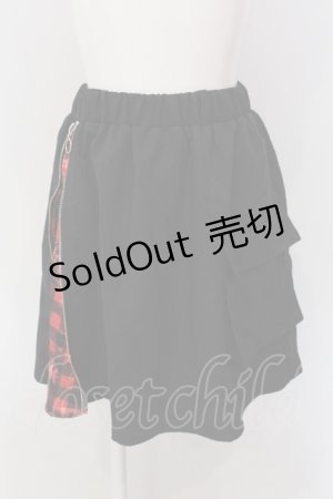 画像: NieR Clothing / 2WAY SKIRT【RED CHECKERED】  ブラック×レッド O-25-05-17-026-PU-SK-IG-OS