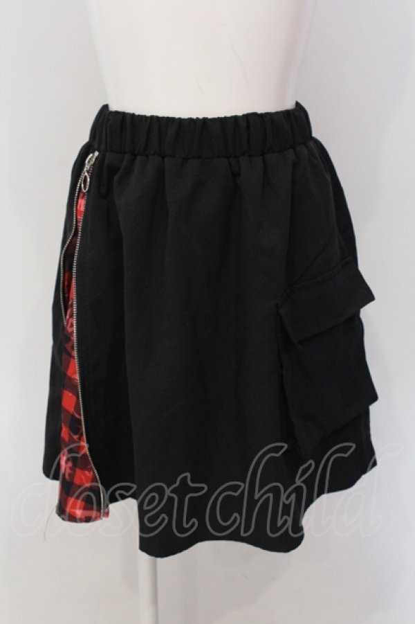 画像1: NieR Clothing / 2WAY SKIRT【RED CHECKERED】  ブラック×レッド O-25-05-17-026-PU-SK-IG-OS (1)