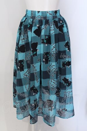 画像: NieR Clothing / CHECKERED SHEER SKIRT シエル シエル  ブルーグリーン O-25-05-17-027-PU-SK-IG-OS