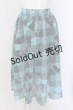 画像: 【SALE】NieR CLOTHING / CHECKERED SHEER SKIRT シエル シエル  ブルーグリーン O-25-05-17-027-PU-SK-IG-ZT181