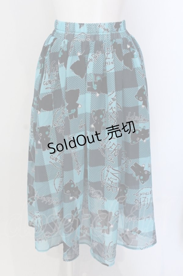 画像1: 【SALE】NieR CLOTHING / CHECKERED SHEER SKIRT シエル シエル  ブルーグリーン O-25-05-17-027-PU-SK-IG-ZT181 (1)