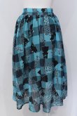 画像2: NieR Clothing / CHECKERED SHEER SKIRT シエル シエル  ブルーグリーン O-25-05-17-027-PU-SK-IG-OS (2)