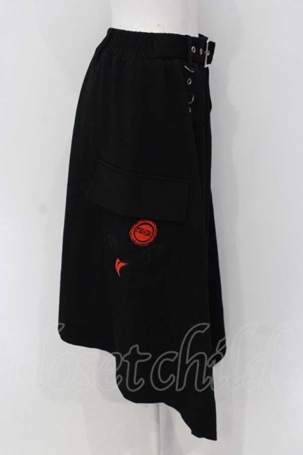 画像2: NieR Clothing / Dカン&ハトメ付きASYMMETRY SKIRT  ブラック O-25-05-17-028-PU-SK-IG-OS (2)