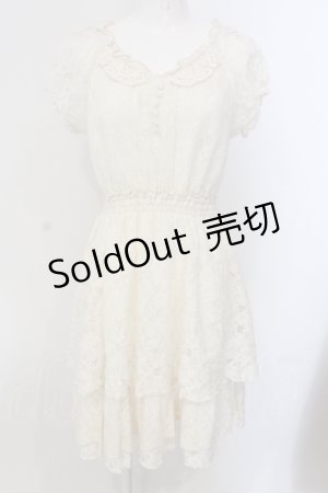 画像: axes femme / 裾ティアード総レースワンピース M キナリ O-25-05-17-032-AX-OP-OW-OS