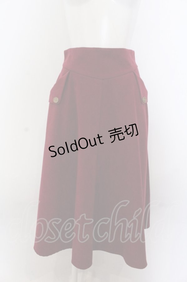 画像1: FA（Fi.n.t） / シーリングスタンプ釦フラップポケットフレアースカート  アカ O-25-05-18-041-LO-SK-IG-ZT227 (1)