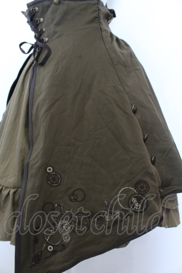 画像2: Amavel / Steampunk Gearレイヤードスカート F カーキグリーン O-25-05-18-052-CA-SK-OW-OS (2)
