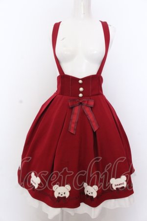 画像: Amavel / Mocomoco Bearアップリケスカート F ワイン O-25-05-18-056-CA-SK-OW-OS