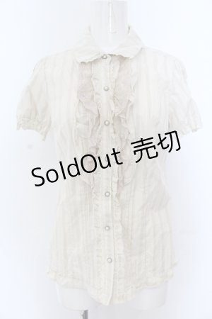 画像: axes femme / トランプJQフリルブラウス M キナリ O-25-05-18-059-AX-BL-OW-OS