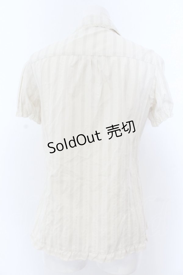 画像3: axes femme / トランプJQフリルブラウス M キナリ O-25-05-18-059-AX-BL-OW-OS (3)