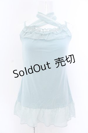 画像: axes femme / ストライプシフォンリボンキャミソール M ミントグリーン O-25-05-18-067-AX-TO-OW-OS