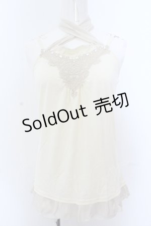 画像: axes femme / ラメ入りホルターキャミソール M キナリ O-25-05-18-069-AX-TO-OW-OS