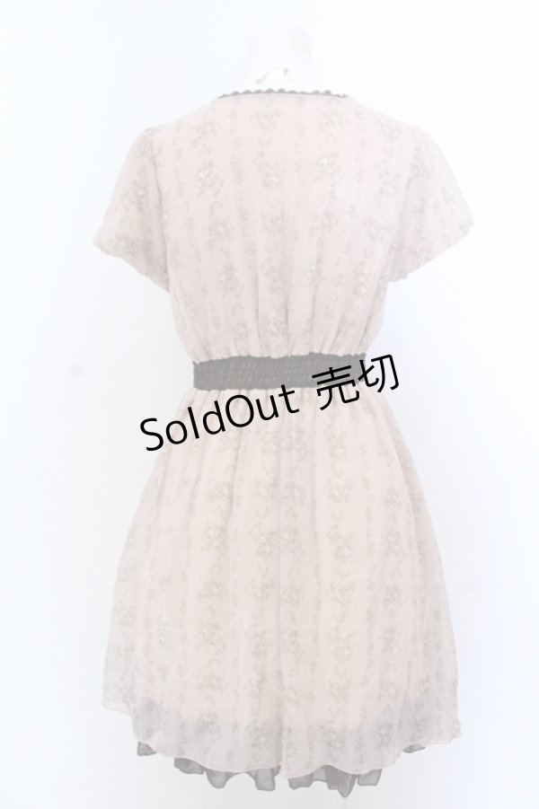 画像2: axes femme / ブーケストライプワンピース M ピンクベージュ O-25-05-18-072-AX-OP-OW-OS (2)