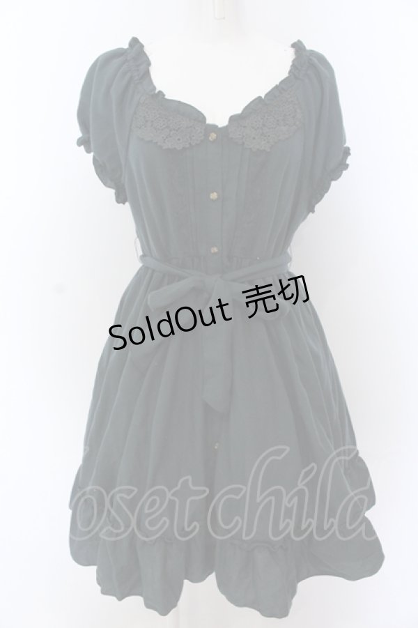 画像1: axes femme / レース襟バックティアードチュニック M グリーン O-25-05-18-076-AX-TO-OW-OS (1)