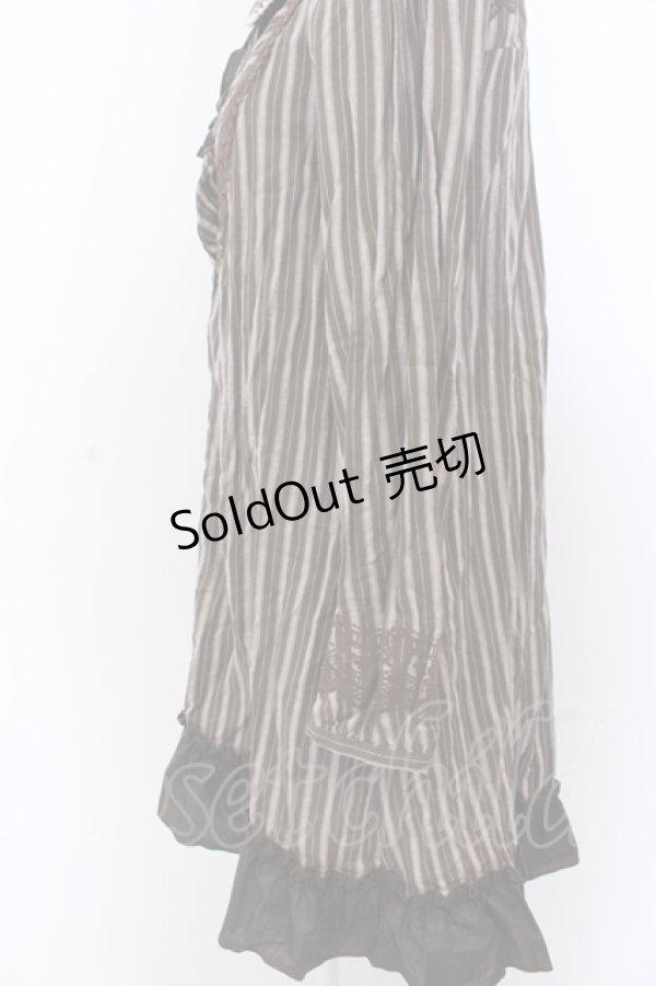 画像2: axes femme / ストライプシャツワンピース M ブラウン O-25-05-18-085-AX-TO-OW-OS (2)