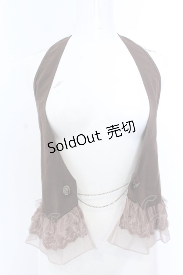 画像1: axes femme / シフォンチュールフリルホルターベスト M ブラウン O-25-05-18-086-AX-TO-OW-OS (1)