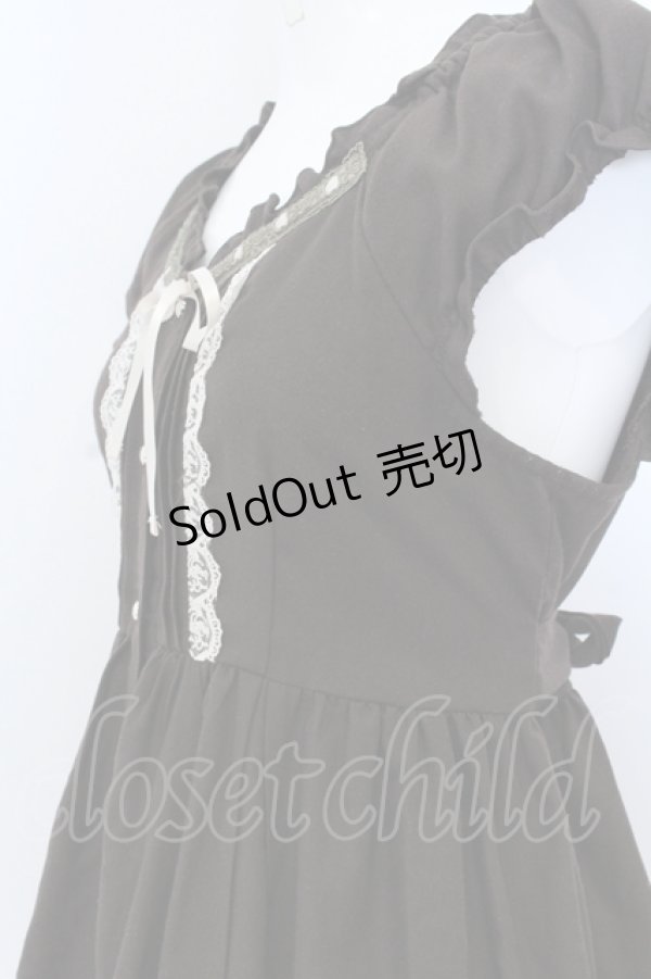 画像2: axes femme / 2wayフリル編み上げチュニックワンピース M ブラウン O-25-05-18-087-AX-TO-OW-OS (2)
