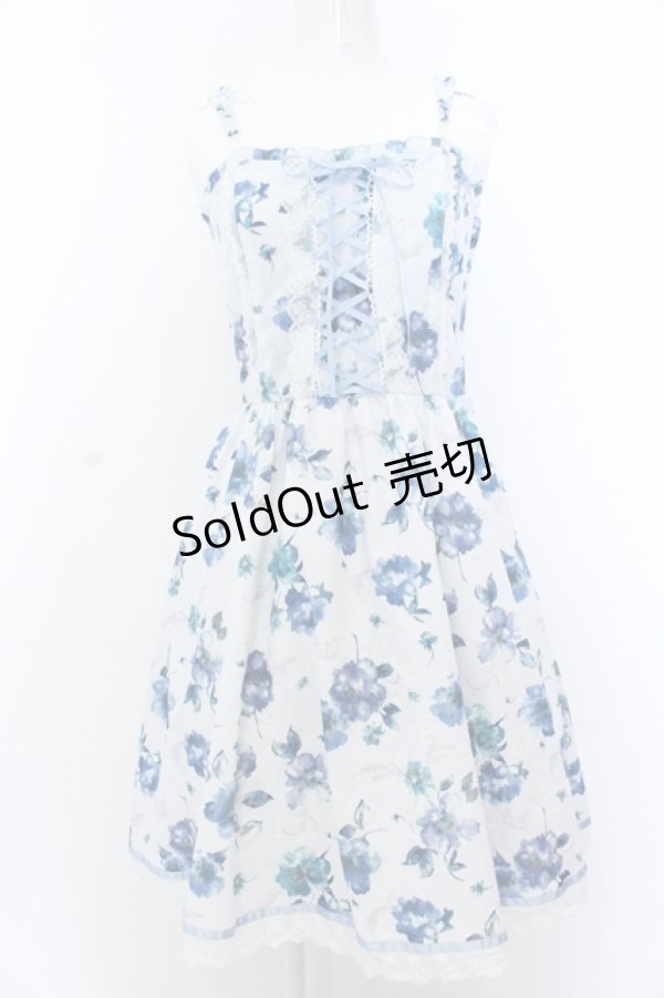 画像1: axes femme / 花柄ワンピース M サックス O-25-05-18-091-AX-OP-OW-OS (1)