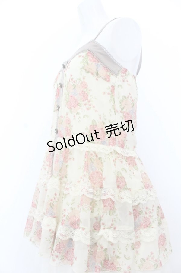 画像2: axes femme / 花柄ティアードキャミチュニ M キナリ O-25-05-18-096-AX-TO-OW-OS (2)