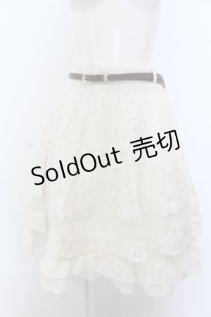 画像: axes femme / ベルト付レースフレアスカート M キナリ O-25-05-18-010-AX-SK-OW-OS
