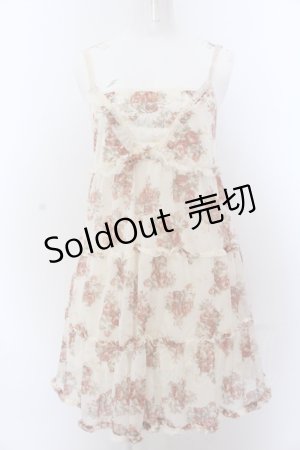 画像: axes femme / バラブーケ×蝶トリコットワンピース M キナリ O-25-05-18-097-AX-OP-OW-OS