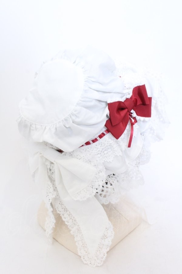 画像3: BABY,THE STARS SHINE BRIGHT / マーガレットのPetit Menuetマザーボンネット  シロ×アカ O-25-05-18-102-BA-AC-OW-OS (3)