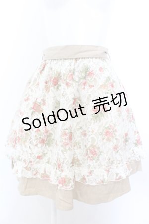 画像: axes femme / 花柄レースレイヤードスカート M ベージュ O-25-05-18-014-AX-SK-OW-OS