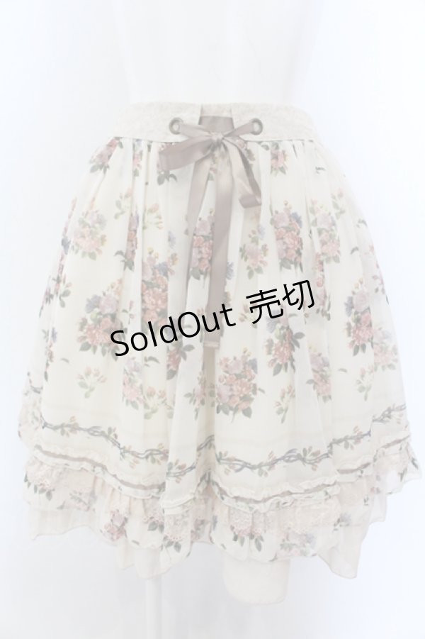 画像1: axes femme / 転写風ローズブーケスカート M キナリ O-25-05-18-018-AX-SK-OW-OS (1)