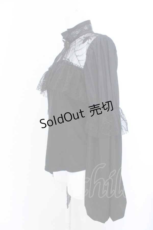 画像2: Qutie Frash / 蜘蛛の巣メッシュブラウス L ブラック O-25-05-18-022-QU-BL-IG-OS (2)