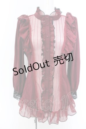 画像: Qutie Frash / フリルブラウス  レッド O-25-05-18-023-QU-BL-IG-ZI