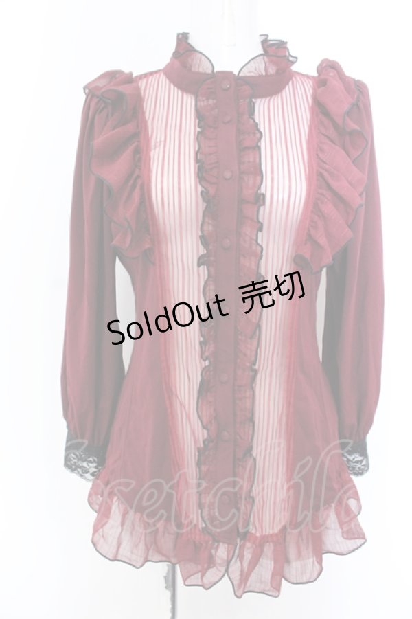 画像1: Qutie Frash / フリルブラウス  レッド O-25-05-18-023-QU-BL-IG-ZI (1)