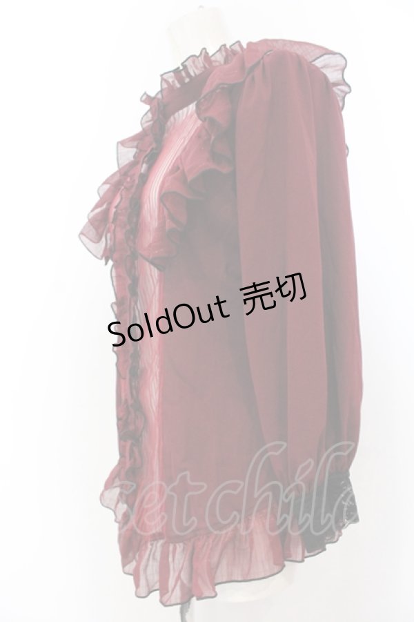 画像2: Qutie Frash / フリルブラウス  レッド O-25-05-18-023-QU-BL-IG-ZI (2)