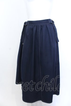 画像: axes femme / サイド釦アシンメトリースカート M ネイビー O-25-05-18-030-AX-SK-IG-ZI