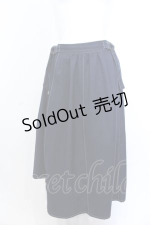 画像: axes femme / サイド釦アシンメトリースカート M ネイビー O-25-05-18-030-AX-SK-IG-ZI