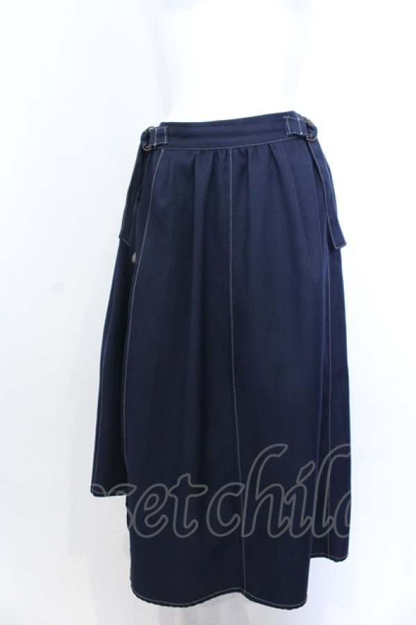画像1: axes femme / サイド釦アシンメトリースカート M ネイビー O-25-05-18-030-AX-SK-IG-ZI (1)