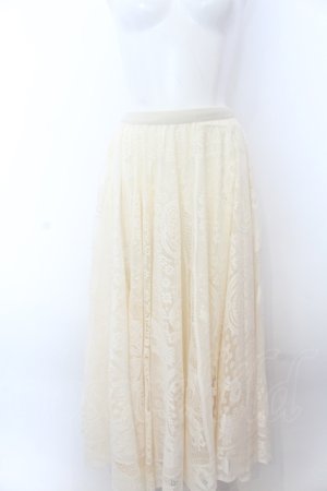 画像: axes femme / オーナメントレーススカート M アイボリー O-25-05-18-032-AX-SK-IG-OS