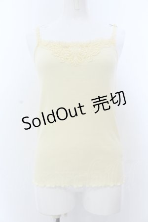 画像: axes femme / レース配色テレコキャミソール M イエロー O-25-05-18-033-AX-TO-IG-OS