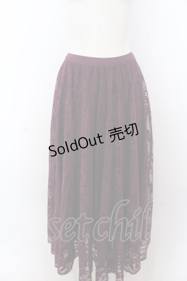 画像1: axes femme / オーナメントレーススカート M パープル O-25-05-18-034-AX-SK-IG-OS (1)