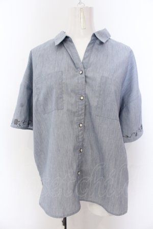 画像: axes femme / ポケット付オーバーシャツ M ブルー系 O-25-05-18-035-AX-BL-IG-OS